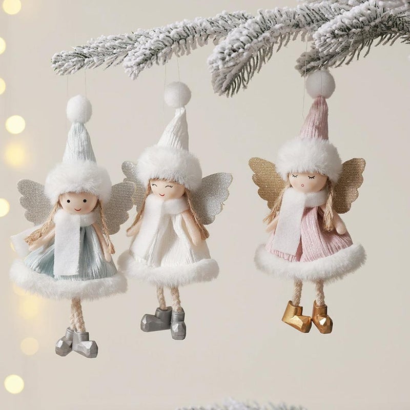 Angel Doll Pendant Tree Hanging Ornaments,Christmas Angels Ornament,Plush Angel Doll Pendant for Christmas Tree Fireplace Living Room Bedroom Decoration - Image 3